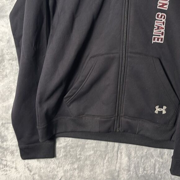 NWT New Under Armour WSU Cougars Black Full Zip Hooded Sweatshirt Size Large - Picture 4 of 7